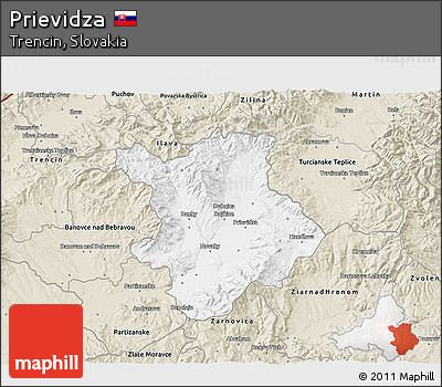 Classic Style 3D Map of Prievidza