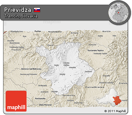 Classic Style 3D Map of Prievidza