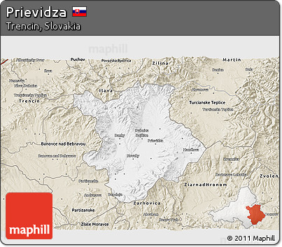 Classic Style 3D Map of Prievidza