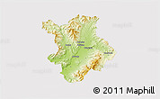 Physical 3D Map of Prievidza, cropped outside