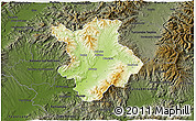 Physical 3D Map of Prievidza, darken