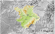 Physical 3D Map of Prievidza, desaturated