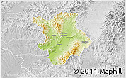 Physical 3D Map of Prievidza, lighten, desaturated