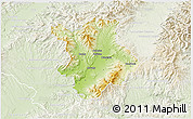 Physical 3D Map of Prievidza, lighten