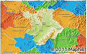 Physical 3D Map of Prievidza, political outside