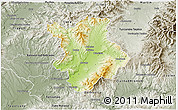 Physical 3D Map of Prievidza, semi-desaturated