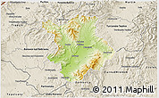 Physical 3D Map of Prievidza, shaded relief outside