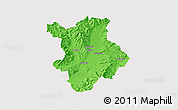 Political 3D Map of Prievidza, cropped outside