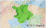 Political 3D Map of Prievidza, lighten