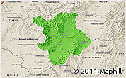 Political 3D Map of Prievidza, shaded relief outside