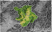 Satellite 3D Map of Prievidza, desaturated