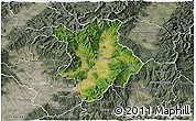 Satellite 3D Map of Prievidza, semi-desaturated