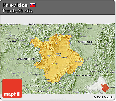 Savanna Style 3D Map of Prievidza