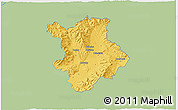 Savanna Style 3D Map of Prievidza, single color outside