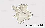 Shaded Relief 3D Map of Prievidza, cropped outside