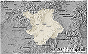 Shaded Relief 3D Map of Prievidza, darken, desaturated