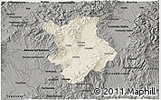Shaded Relief 3D Map of Prievidza, darken, semi-desaturated