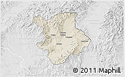 Shaded Relief 3D Map of Prievidza, lighten, desaturated