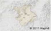 Shaded Relief 3D Map of Prievidza, lighten, semi-desaturated