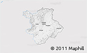 Silver Style 3D Map of Prievidza, single color outside