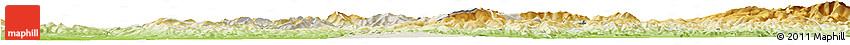 Shaded Relief Horizon Map of Prievidza, physical outside