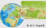Physical Location Map of Prievidza, within the entire country