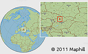 Savanna Style Location Map of Prievidza, within the entire country