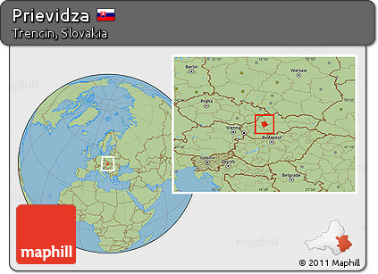 Savanna Style Location Map of Prievidza