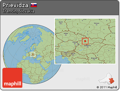 Savanna Style Location Map of Prievidza