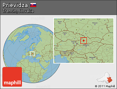 Savanna Style Location Map of Prievidza