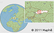 Savanna Style Location Map of Prievidza, highlighted country