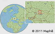 Savanna Style Location Map of Prievidza, highlighted parent region