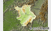 Physical Map of Prievidza, darken