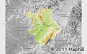 Physical Map of Prievidza, desaturated