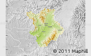 Physical Map of Prievidza, lighten, desaturated