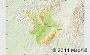 Physical Map of Prievidza, lighten