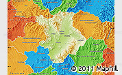 Physical Map of Prievidza, political outside