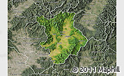 Satellite Map of Prievidza, semi-desaturated
