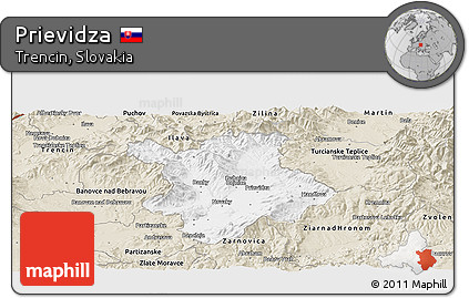 Classic Style Panoramic Map of Prievidza