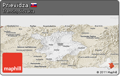 Classic Style Panoramic Map of Prievidza