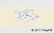 Classic Style Panoramic Map of Prievidza, single color outside