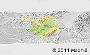 Physical Panoramic Map of Prievidza, lighten, desaturated