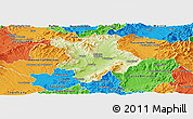 Physical Panoramic Map of Prievidza, political outside