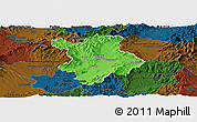Political Panoramic Map of Prievidza, darken