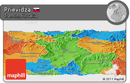 Political Panoramic Map of Prievidza