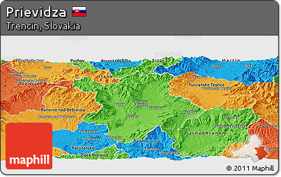Political Panoramic Map of Prievidza