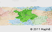 Political Panoramic Map of Prievidza, lighten