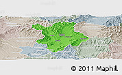 Political Panoramic Map of Prievidza, lighten, semi-desaturated