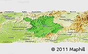 Political Panoramic Map of Prievidza, physical outside