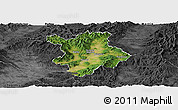 Satellite Panoramic Map of Prievidza, darken, desaturated